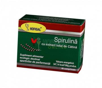 Spirulina Cu Extract Total De Catina 40cpr